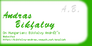 andras bikfalvy business card